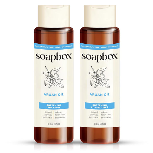 Argan Shampoo & Conditioner Set, Volumizing, Vegan, Color Safe, Harsh Sulfate & Silicone Free, 16Oz Each (Pack of 2)