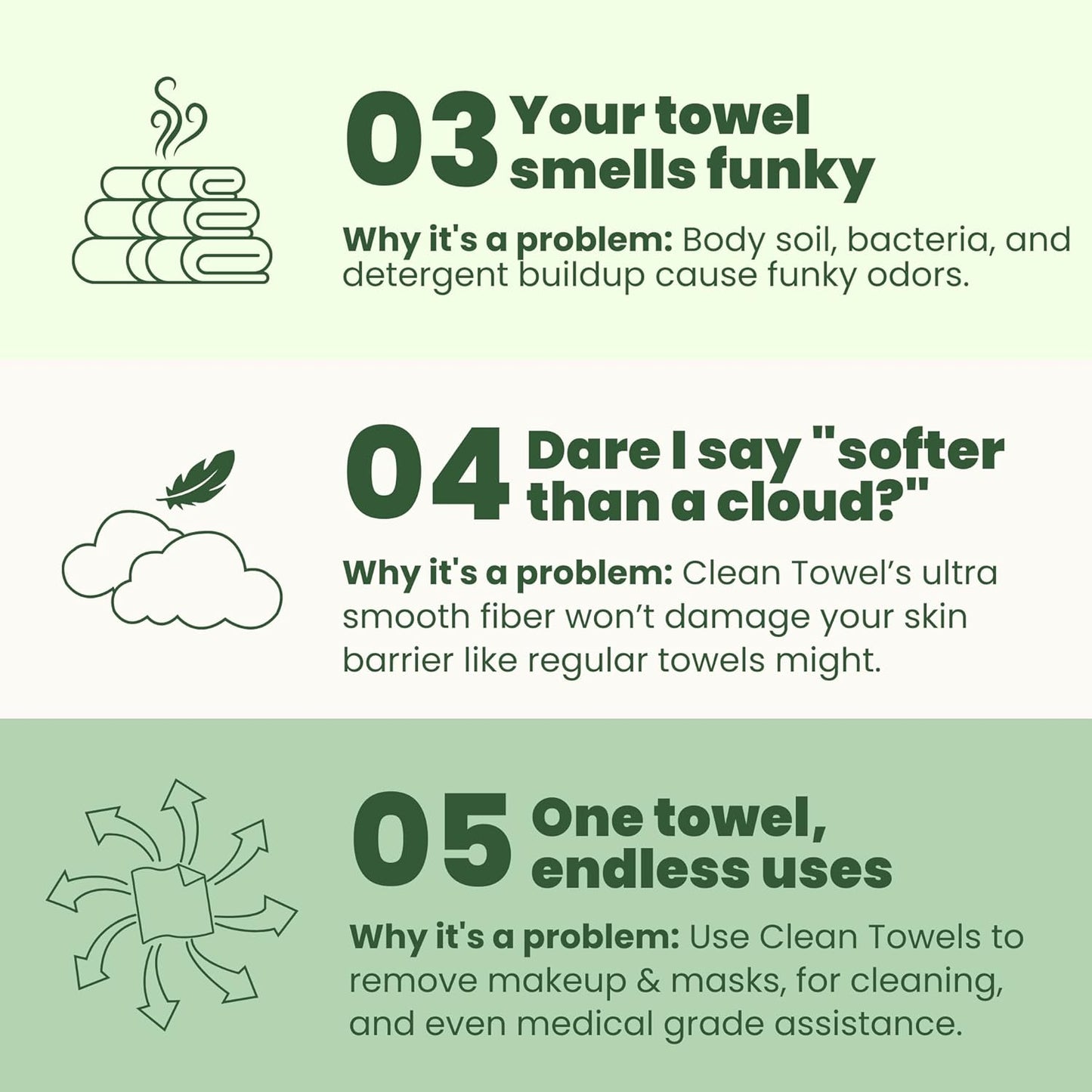 Bamboo Viscose Clean Towels XL™, 100% USDA Biobased Face Towel, Disposable Face Towelette, Makeup Remover Dry Wipes, Ultra Soft, 50 Ct, 1 Pack