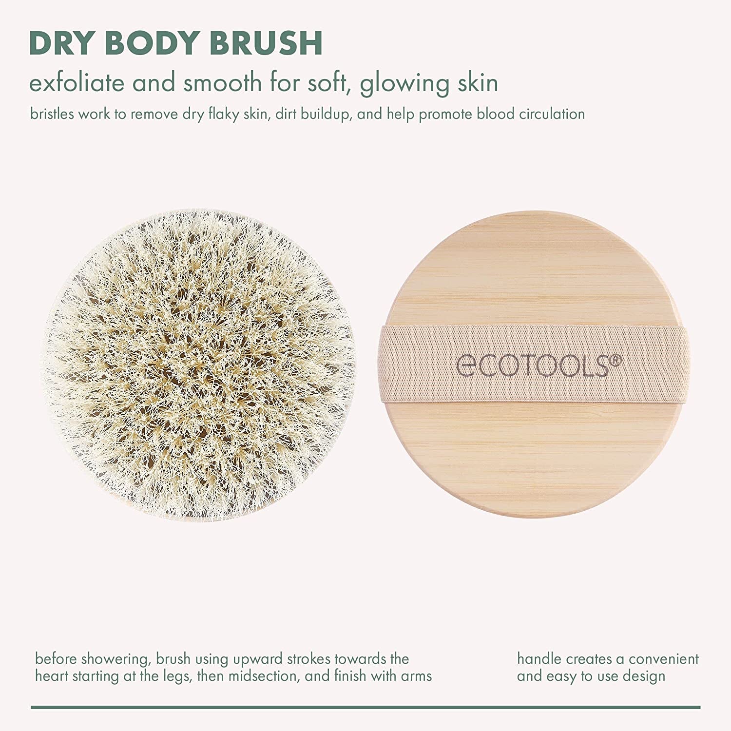 Dry Brush, Gentle Exfoliating Scrubber for Skincare and Beauty, Pore Cleansing, Pink