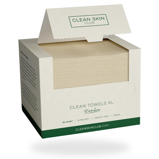Bamboo Viscose Clean Towels XL™, 100% USDA Biobased Face Towel, Disposable Face Towelette, Makeup Remover Dry Wipes, Ultra Soft, 50 Ct, 1 Pack