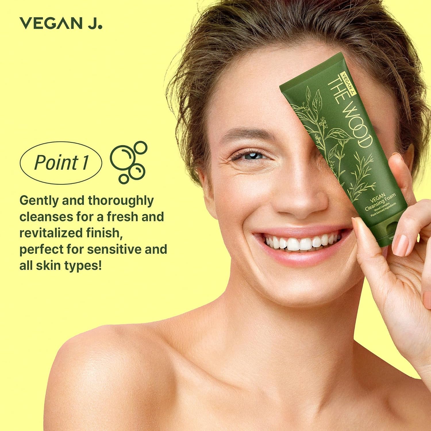 The Wood Vegan Cleansing Foam | Cleans 99.37% Impurities | Vegan Certified (50, Grams)
