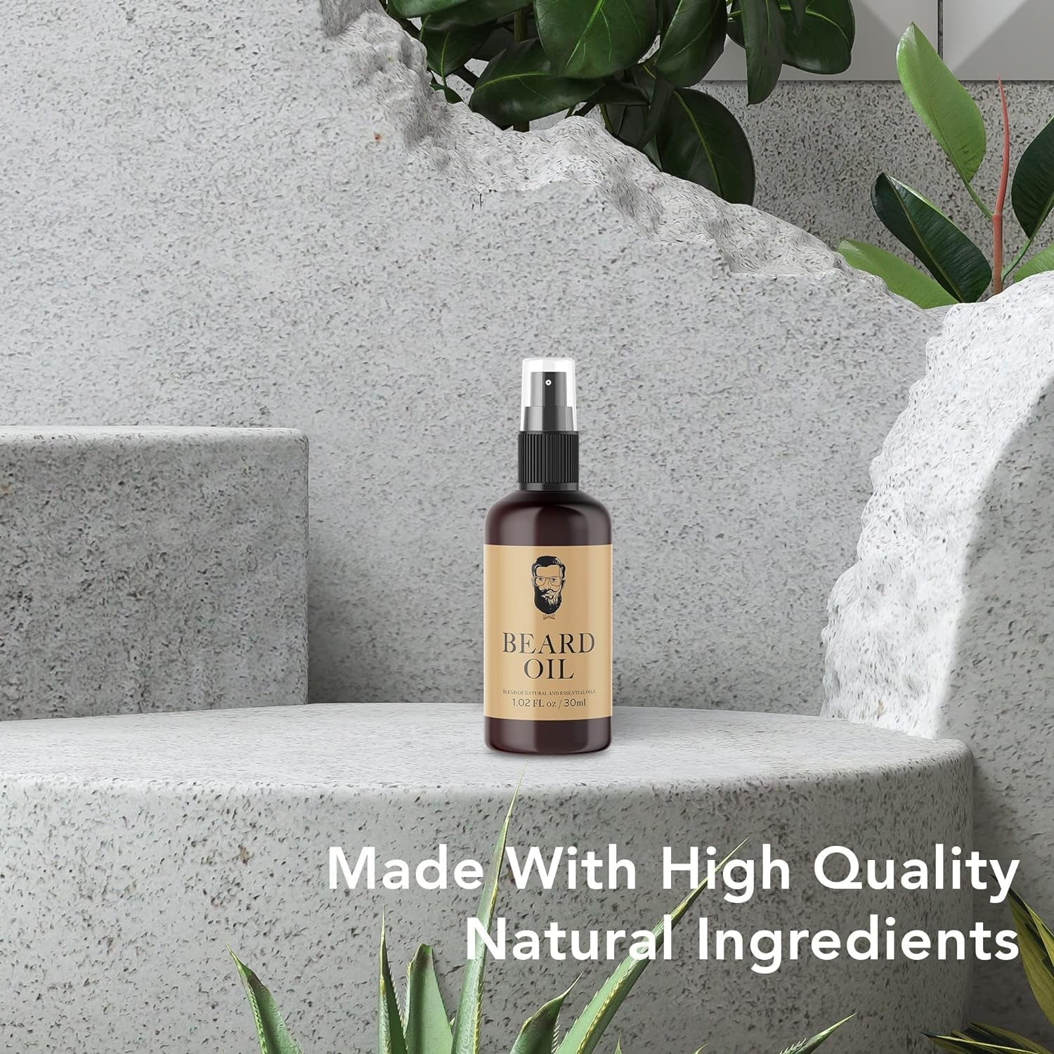 Vegan Multi-Purpose Beard Oil for Eliminating Dandruff and Impurities in Hair, 1.02 Oz